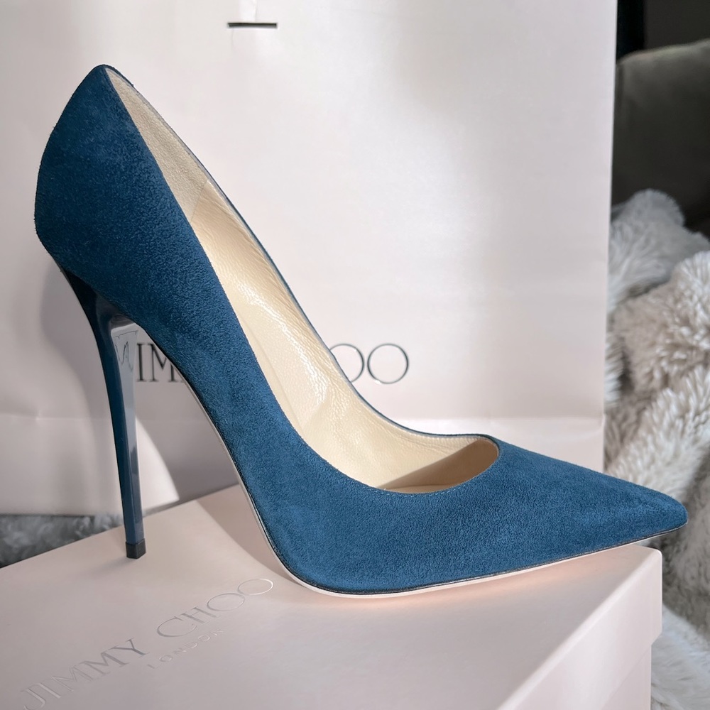 Jimmy Choo Blue Suede Pump